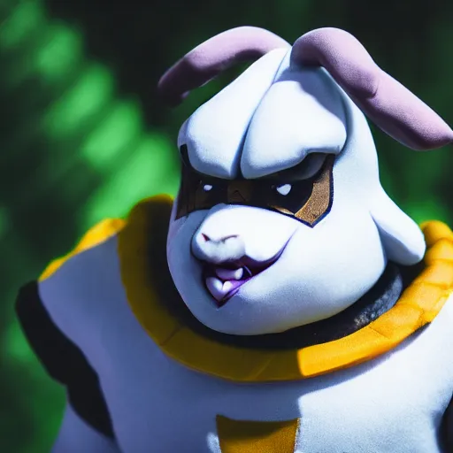 Image similar to portrait photo still of asriel dreemurr from undertale, 8 k, 8 5 mm f 1. 8