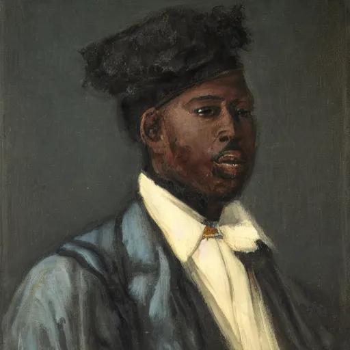 Prompt: of a portrait of a black man.