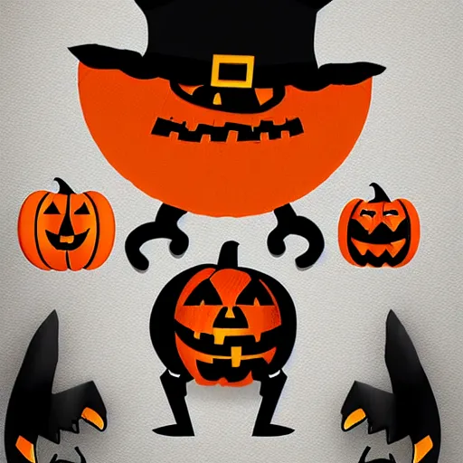 Prompt: 2d halloween decoration designs in the style of beistle, trending on artstation, trending on deviantart