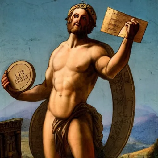 Image similar to atlas from greek mythology holding a sign over his head that reads heavy,