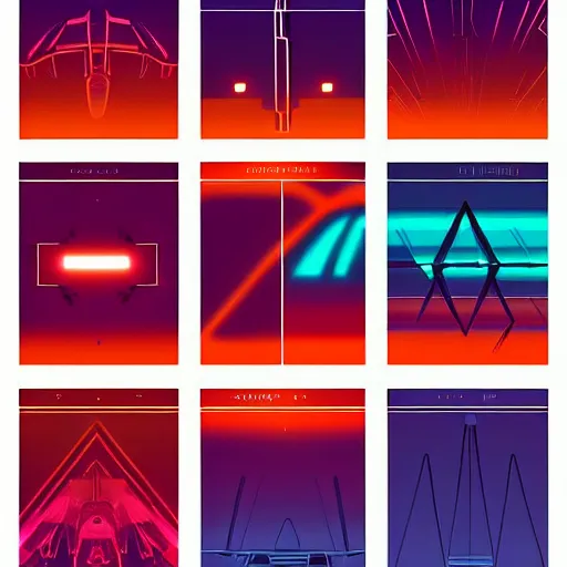 Image similar to minimalist poster of a synthwave wireframe intergalactic planetary future space vehicles that look super stylish. neofuturism. grid. lines