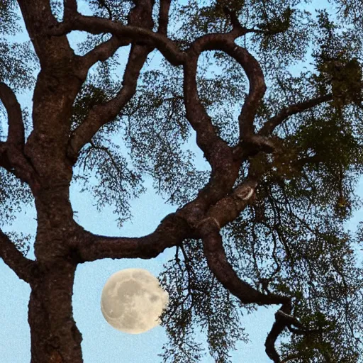 Prompt: moon on a tree