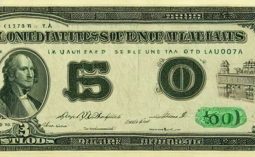 Image similar to rectangular photograph of five dollar u. s. currency note