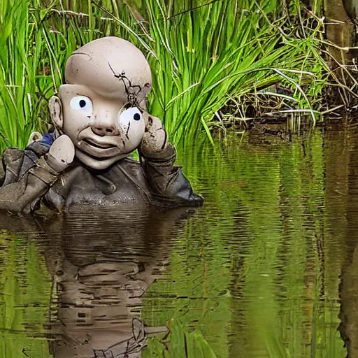 Image similar to a dummy in a swamp