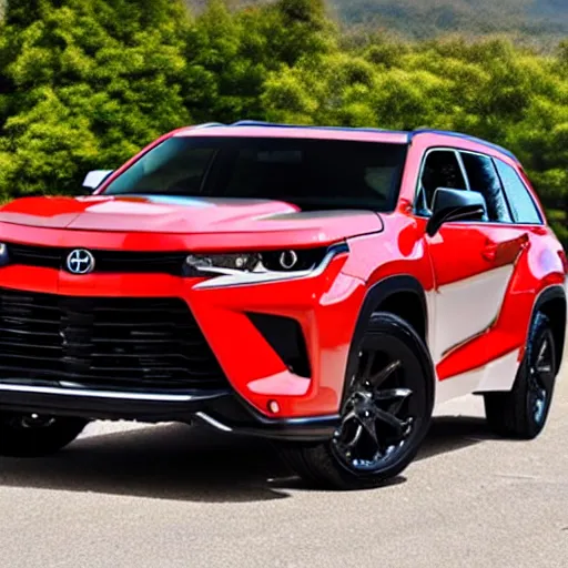 Image similar to a toyota highlander mixed with a camaro