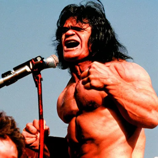 Image similar to hulk performing at woodstock