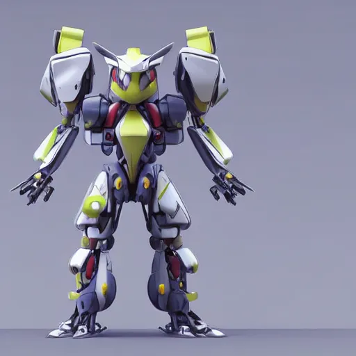 Image similar to pokemon mecha, mecha suit, futuristic, octane render