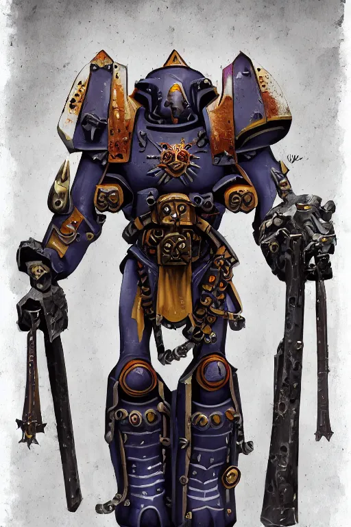 Image similar to warhammer 4 0 k tech priest, symmetrical composition, digital painting, soft light