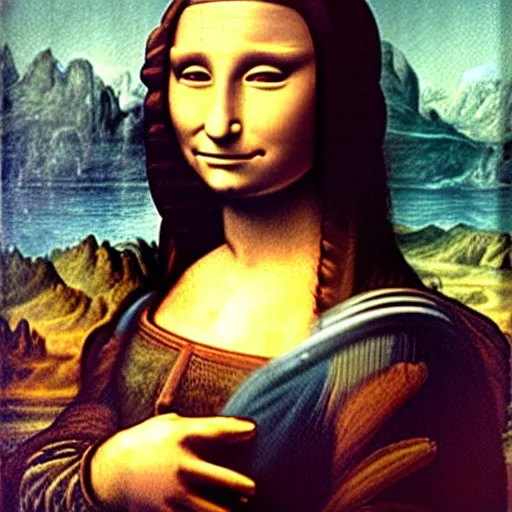 Image similar to leonardo da vinci ´ s gioconda with cat face