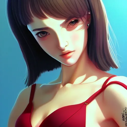 Image similar to a beautiful young kayo shibuya natalie portman alluring gravure model, by akira toriyama and wlop and ilya kuvshinov and artgerm and, aesthetic, gorgeous, stunning, alluring, attractive, artstation, deviantart, pinterest, digital art