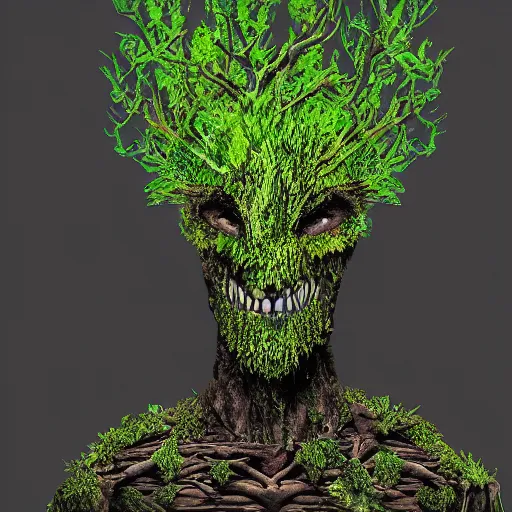 Prompt: a man dressed as a tree,digital art,detailed,realistic