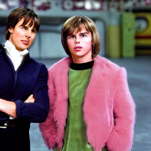 Prompt: tom cruise and brad pitt in the movie charlie and the chocolate factory