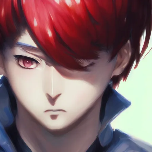 Image similar to anime portrait of Rage as an anime boy by Stanley Artgerm Lau, WLOP, Rossdraws, James Jean, Andrei Riabovitchev, Marc Simonetti, and Sakimichan, trending on artstation