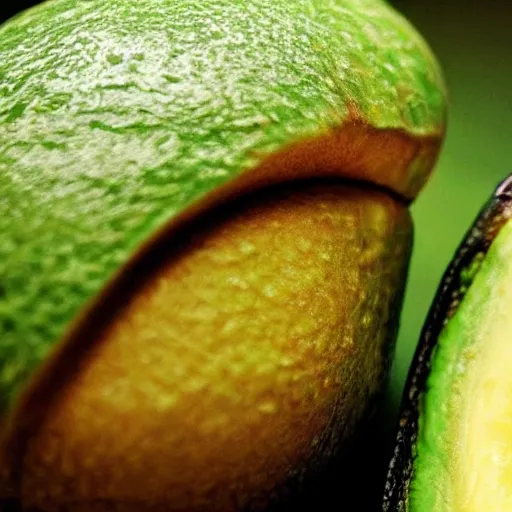 Image similar to photo of a person's face in an avacado