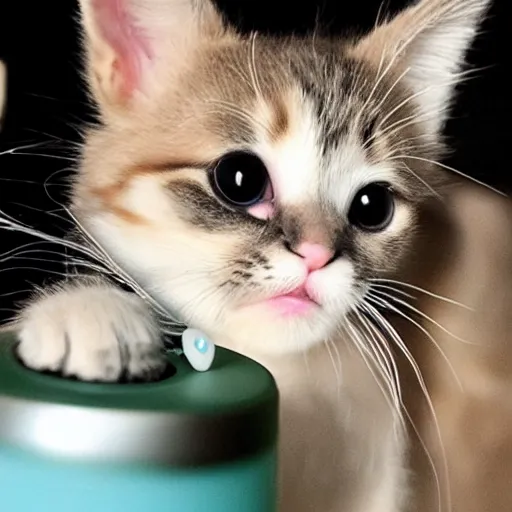 Image similar to kitten doing vape tricks