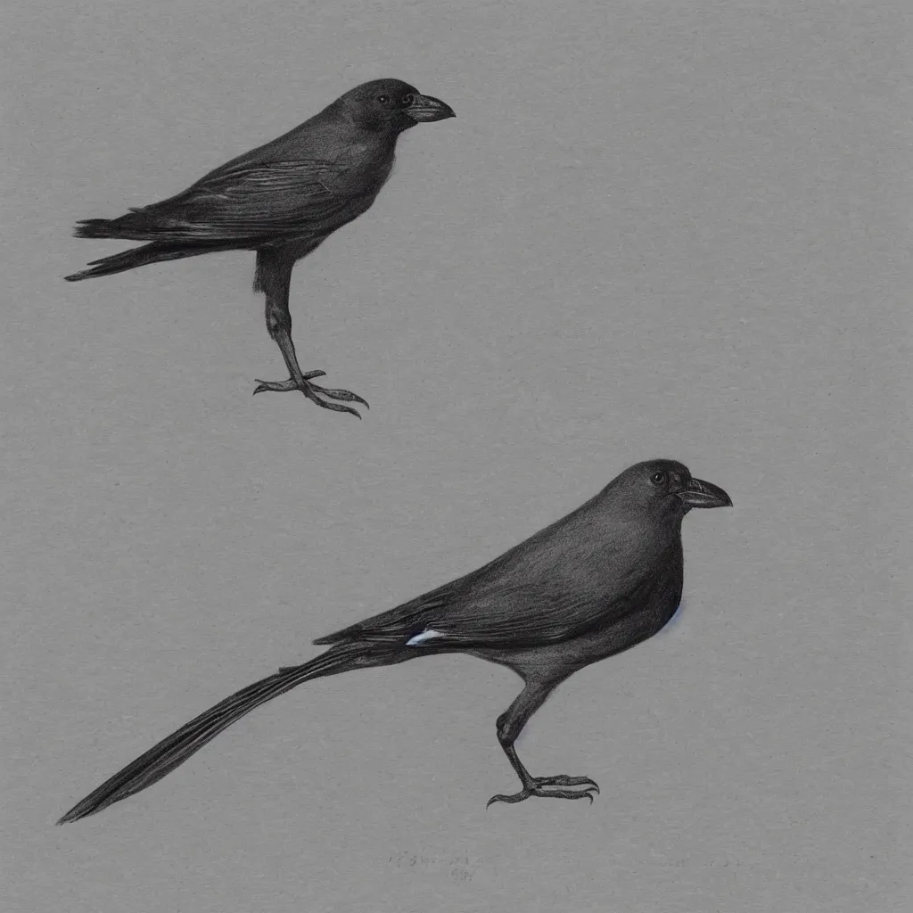 Prompt: biological drawing of jackdaw