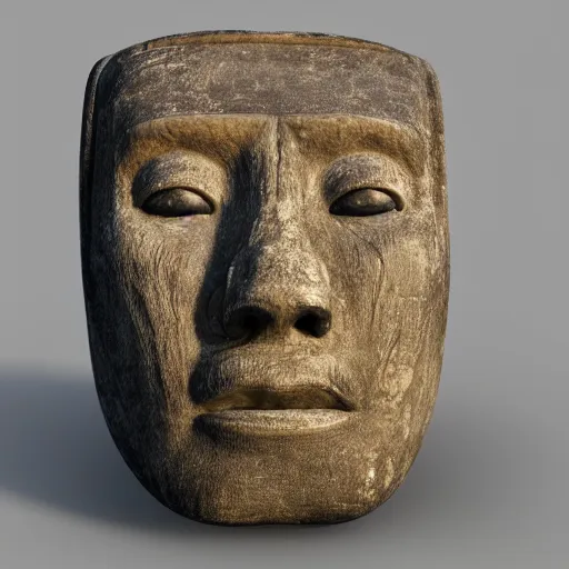 Prompt: hyper realistic human moai, human skin, 8k, 3d render