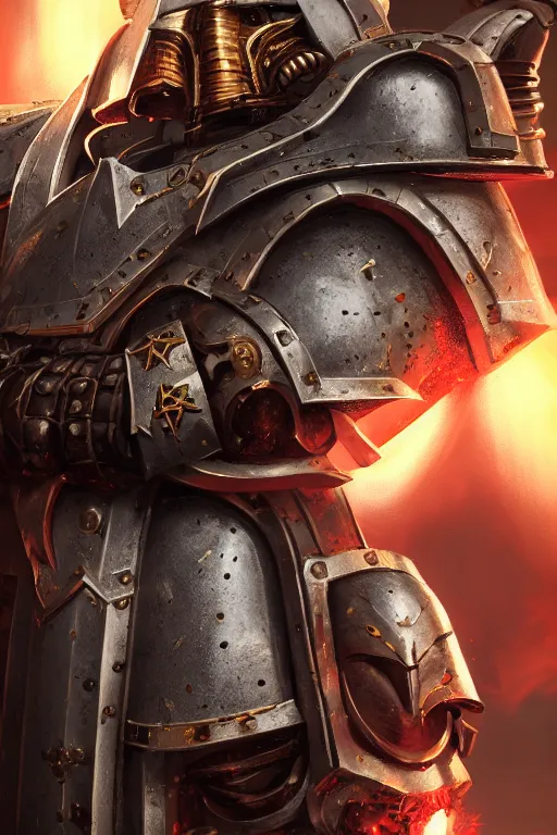 Image similar to armor portrait heros warhammer 4 0 k horus heresy fanart - the primarchs emperor by johannes helgeson animated with vfx concept artist & illustrator global illumination ray tracing hdr fanart arstation zbrush central hardmesh 8 k octane renderer comics stylized