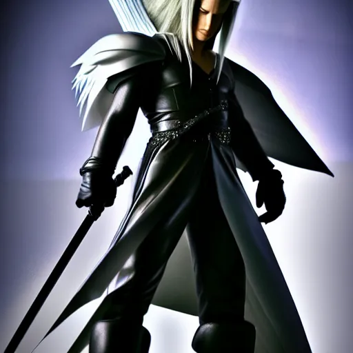 Image similar to super mario as sephiroth, highly detailed, extremely high quality, hd, 4 k, 8 k, canon 3 0 0 mm, professional photographer, 4 0 mp, lifelike, top - rated, award winning, realistic, detailed lighting, detailed shadows, sharp, no blur, edited, corrected, trending