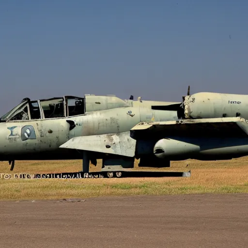 Image similar to derelict A10 warthog jet in the boneyard