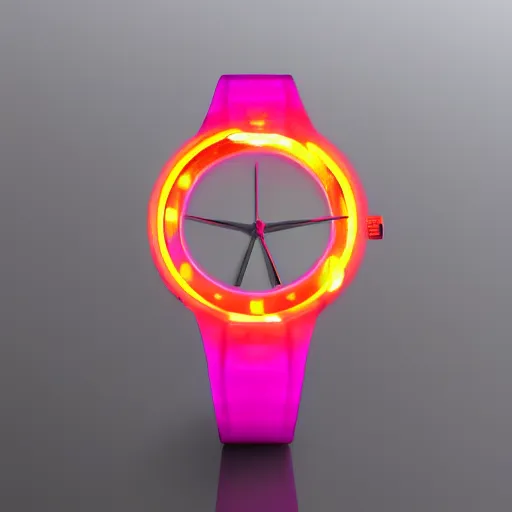 Prompt: a watch with a glowing portal to another dimension instead of a face