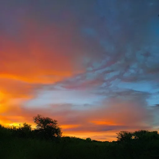 Prompt: sunset clouds that look like a screaming chucky doll