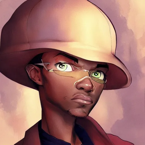 Image similar to Portrait of Riley freeman from the boondocks , Graceful body structure,cute,Symmetrical face,highly detailed,elegant,Marc Simonetti and Caspar David Friedrich, Trending on artstation