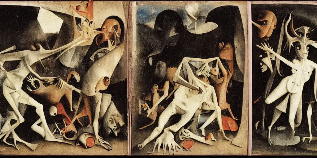 Image similar to An instax film still of Guernica by Hieronymus Bosch, by Salvador Dali, by Michaelangelo