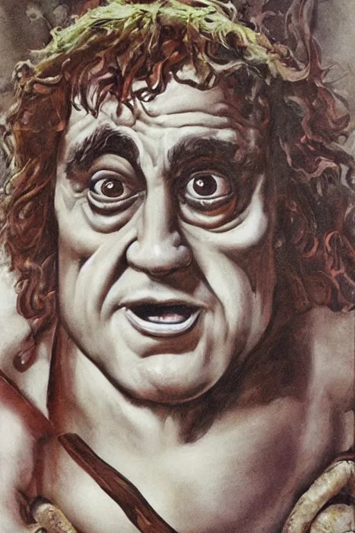 Image similar to danny devito as dionysus by josh kirby