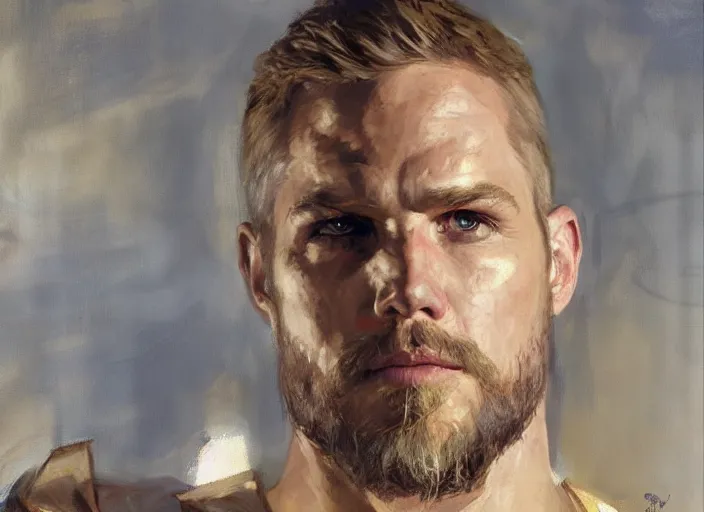 Image similar to a highly detailed beautiful portrait of oliver queen, by gregory manchess, james gurney, james jean