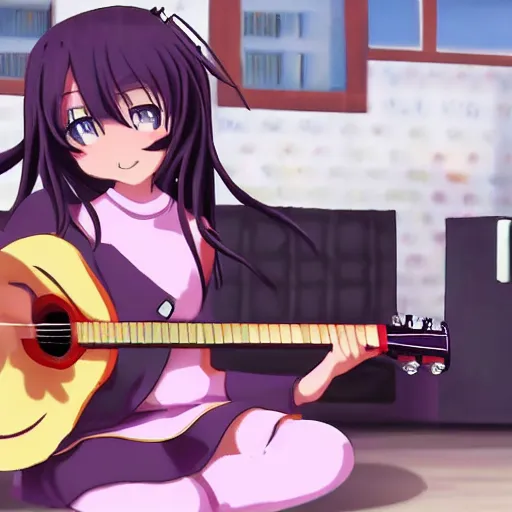 Anime Guitar Drawing 1080p, Anime, microphone, manga, guitarist png |  PNGWing