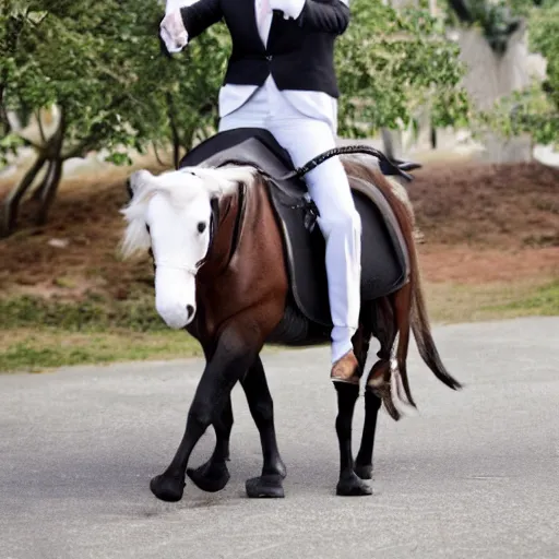 Image similar to male executive riding an unicord, neo favism