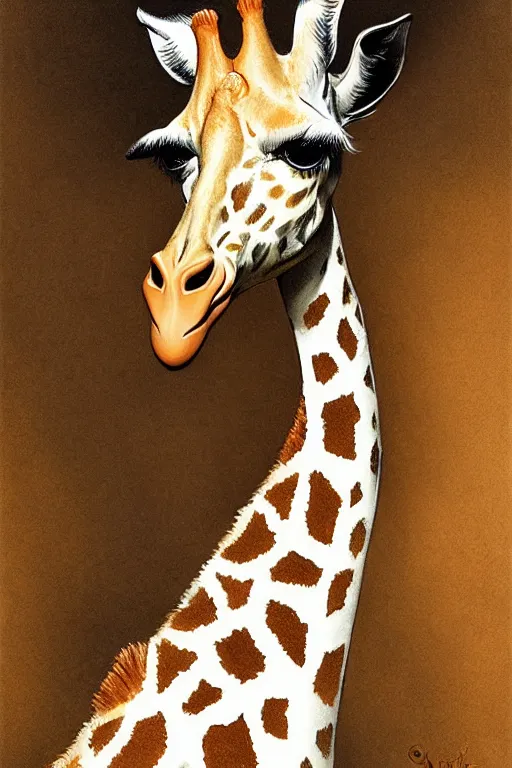 Image similar to Sofie the Giraffe, artstation, by J. C. Leyendecker and Peter Paul Rubens,