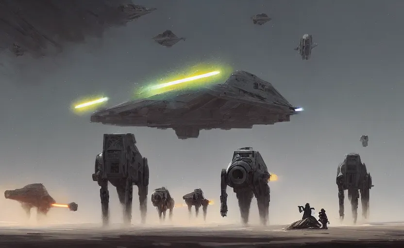 Prompt: a painting of star wars trending on artstation in the style of greg rutkowski