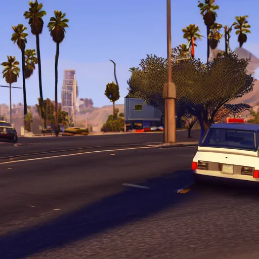 Image similar to los angeles as grand theft auto v screenshot