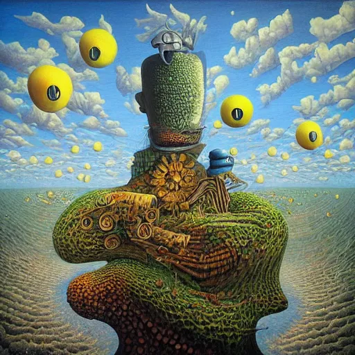 Image similar to a painting of a person, a surrealist painting by jacek yerka, cgsociety, fantastic realism, surrealist, detailed painting