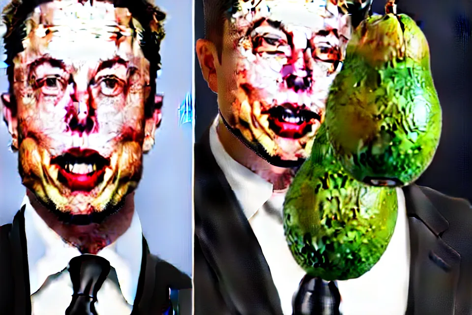 Image similar to bizarre elon musk as an avocado