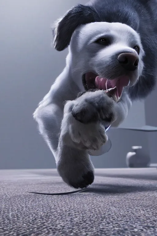 Image similar to funny dog tries to catch its own tail. realistic, refined, detailed, cinematic lighting, unreal engine, 8 k, hd extremely detailed. 4 k. award winning. ultra realistic photo.