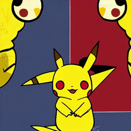 Image similar to pikachu fighting godzilla art