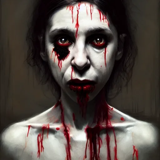 Image similar to young pj harvey as a zombie, 7 days to die zombie, realistic proportions, fine art, award winning, intricate, elegant, sharp focus, cinematic lighting, digital painting, 8 k concept art, art by brom, art by guweiz and z. w. gu, art by michael hussar, 8 k