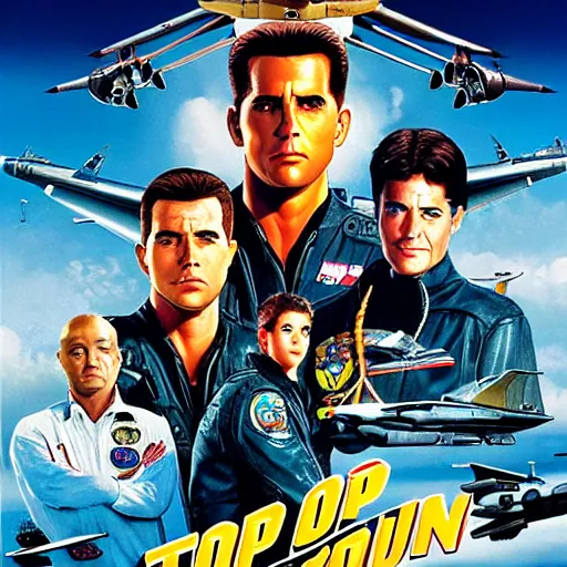 Prompt: poster of top gun staring the flintstones, 4k, HDR, photorealistic, 8k by HR Giger