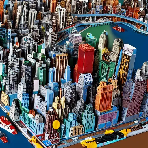 Prompt: new york city as a large lego set