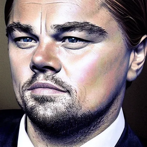 Image similar to “Leonardo DiCaprio, beautiful, highly detailed portrait, photorealistic, ultra detailed, Louise Bonnet”