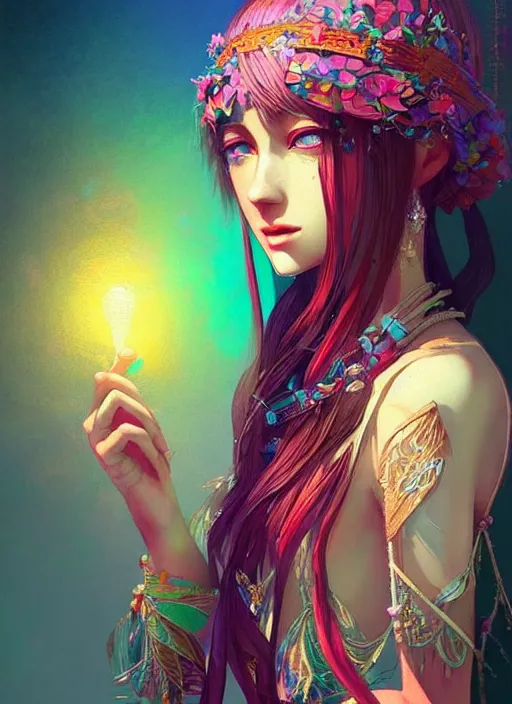 Prompt: “a beautiful bohemian girl, intricate, highly detailed, digital painting, Pixiv, Artstation, official media, anime key visual, concept art, rich vivid colors, ambient lighting, sharp focus, illustration, art by WLOP”