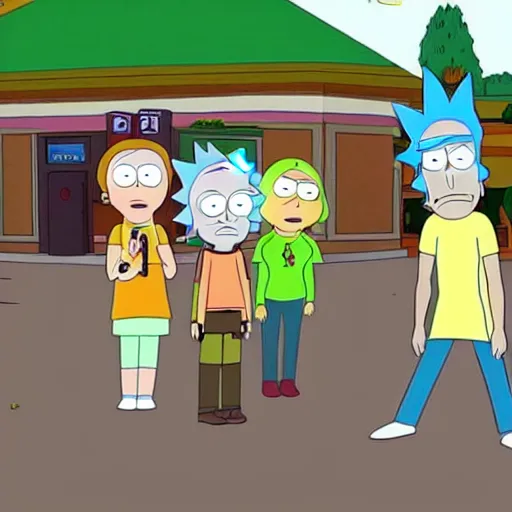 Prompt: rick and morty on South Park