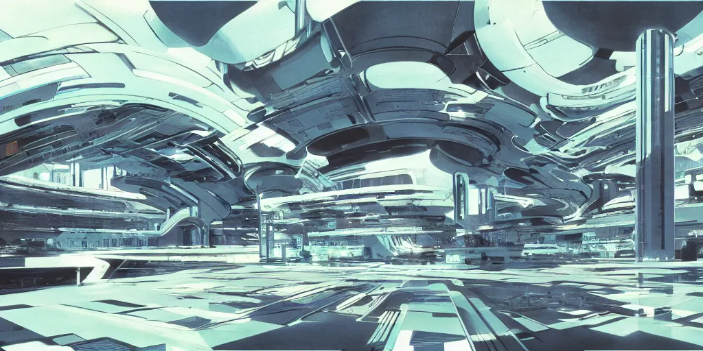 Prompt: anime futuristic architecture designed by Syd Mead,