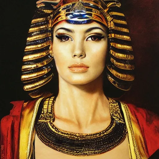 Prompt: portrait of cleopatra, by noriyoshi ohrai