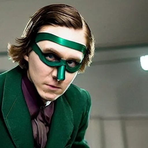 Image similar to film still of Paul Dano as Riddler in a new Batman movie