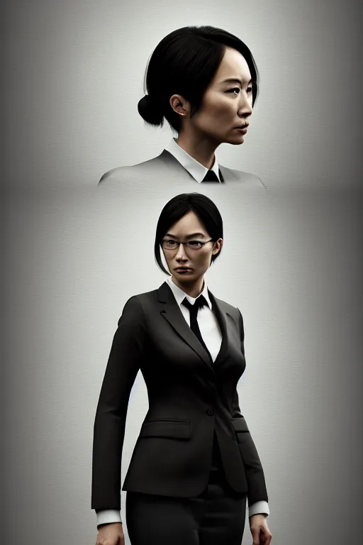 Prompt: epic professional digital art of a very attractive female asian lawyer wearing business suit,, painting, by leesha hannigan, iris van herpen, artstation, cgsociety, wlop, epic, much wow, much detail, gorgeous, detailed, cinematic, masterpiece