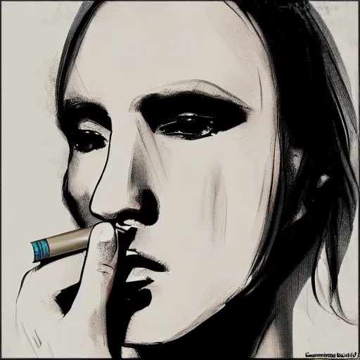 Image similar to a cigarette who smoke a cigarette, digital art, artstation